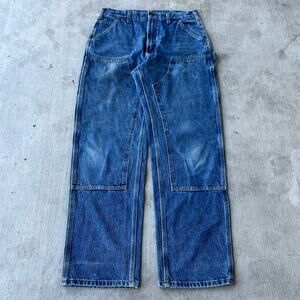 Vintage Y2K Carhartt blue denim jeans double knee work wear carpenter pants